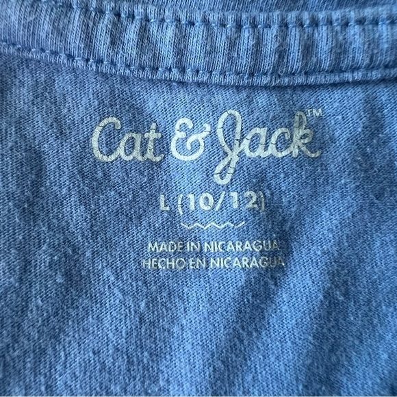 Cat & Jack Girls Graphic T Shirt Blue SZ L 10-12 - Picture 3 of 8